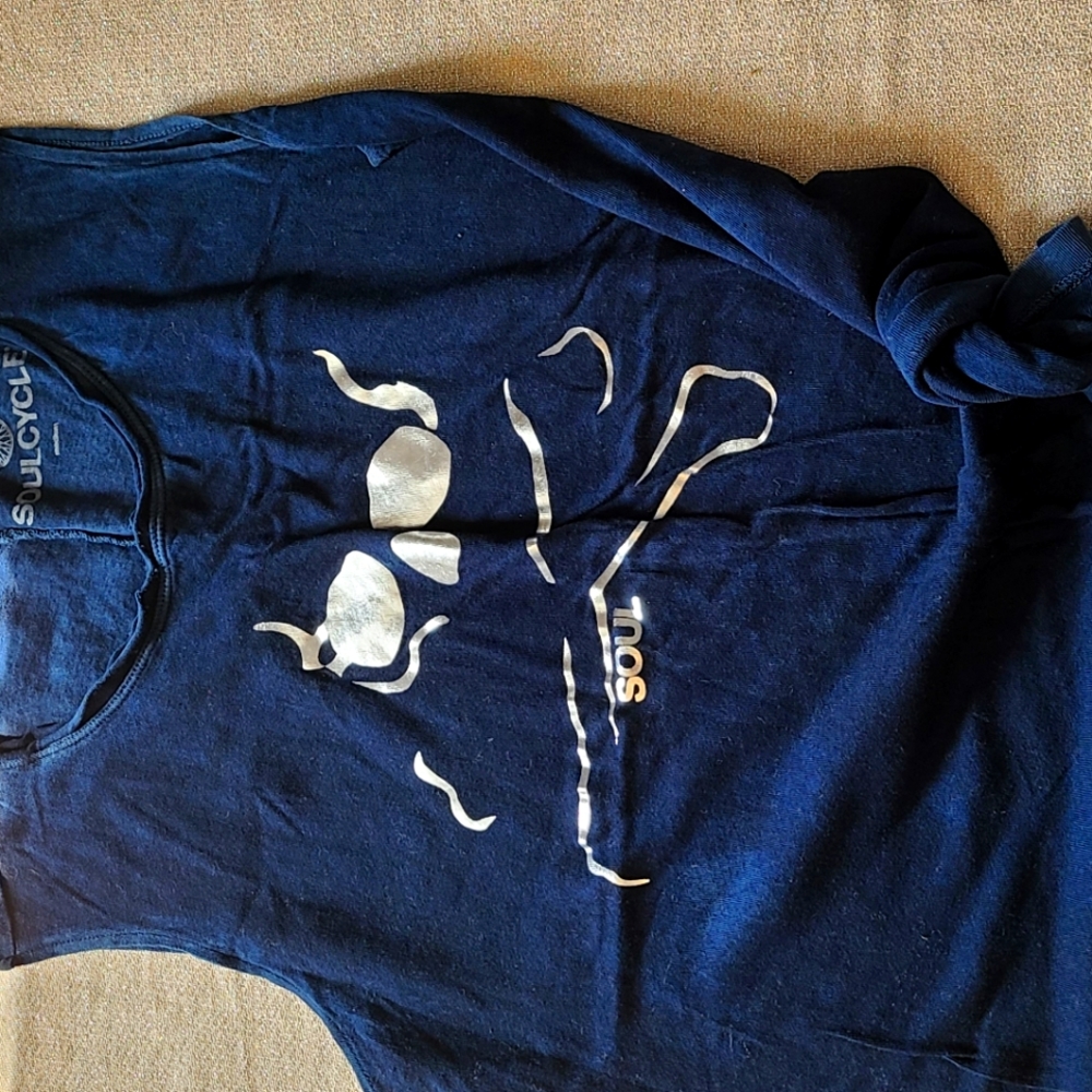 NAVY soul cycle skull shirt - size Medium